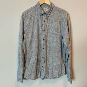 Faherty Men's Heather Gray Long-Sleeve Organic Cotton Button-Down Shirt Size L